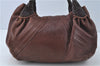 Authentic FENDI Spy Bag Shoulder Hand Bag Leather Brown J0170