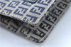 Authentic FENDI Zucchino Hand Bag Canvas Leather Navy Blue J0179