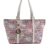 Authentic FENDI Zucchino Flower Shoulder Tote Bag Canvas Multicolor Pink J0186