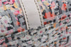 Authentic FENDI Zucchino Flower Shoulder Tote Bag Canvas Multicolor Pink J0186