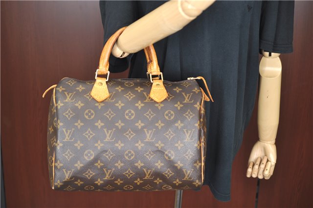 Authentic Louis Vuitton Monogram Speedy 30 Hand Bag M41526 LV J0192