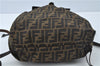 Authentic FENDI Zucca Backpack Nylon Leather Brown J0198