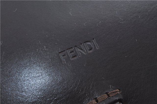 Authentic FENDI Zucca Backpack Nylon Leather Brown J0198