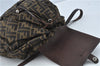 Authentic FENDI Zucca Backpack Nylon Leather Brown J0198