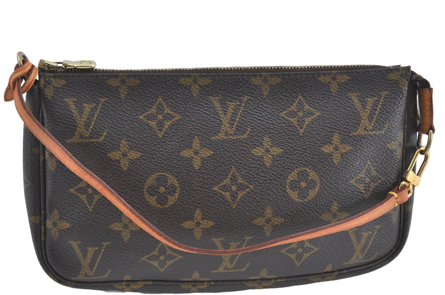 Authentic Louis Vuitton Monogram Pochette Accessoires Pouch M51980 LV J0204