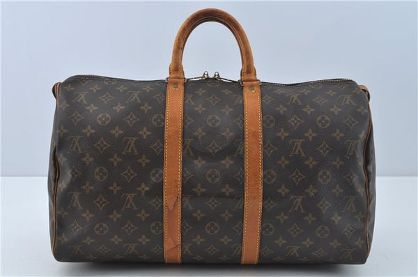 Authentic Louis Vuitton Monogram Keepall 45 Boston Bag M41428 LV J0206
