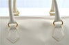 Authentic YVES SAINT LAURENT Hand Boston Bag Leather White J0222