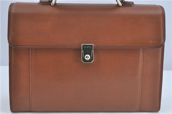 Authentic BURBERRY Vintage Leather Hand Bag Briefcase Brown Box J0224