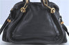 Authentic Chloe Paraty 2Way Shoulder Cross Body Hand Bag Leather Black J0225