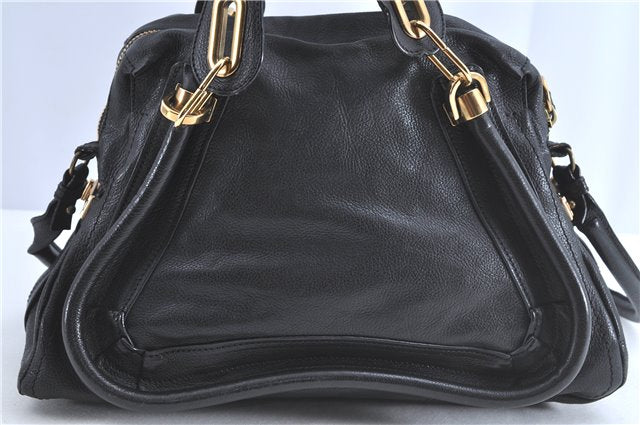 Authentic Chloe Paraty 2Way Shoulder Cross Body Hand Bag Leather Black J0225