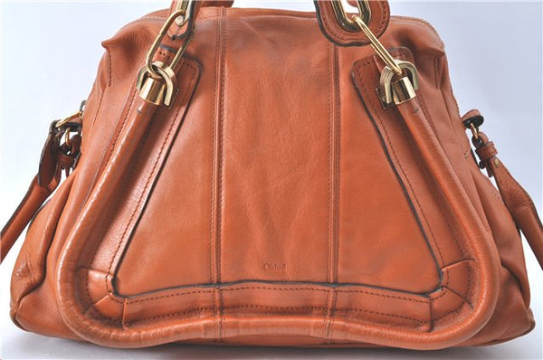 Authentic Chloe Paraty 2Way Shoulder Cross Hand Bag Purse Leather Brown J0228