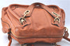 Authentic Chloe Paraty 2Way Shoulder Cross Hand Bag Purse Leather Brown J0228