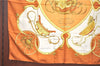 Authentic HERMES Carre 90 Scarf "SPRINGS" Silk Brown J0230