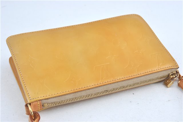 Authentic Louis Vuitton Vernis Lexington Hand Bag Pouch Yellow M91010 LV J0232