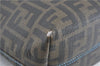 Authentic FENDI Zucca Hand Tote Bag Purse PVC Enamel Brown Black J0242
