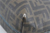 Authentic FENDI Zucca Hand Tote Bag Purse PVC Enamel Brown Black J0242