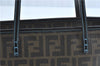 Authentic FENDI Zucca Hand Tote Bag Purse PVC Enamel Brown Black J0242