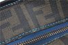 Authentic FENDI Zucca Hand Tote Bag Purse PVC Enamel Brown Black J0242