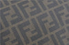 Authentic FENDI Zucca Hand Tote Bag Purse PVC Enamel Brown Black J0242