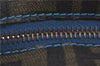 Authentic FENDI Zucca Hand Tote Bag Purse PVC Enamel Brown Black J0242