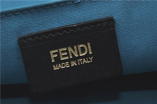 Authentic FENDI Zucca Hand Tote Bag Purse PVC Enamel Brown Black J0242
