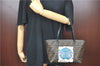 Authentic FENDI Zucca Hand Tote Bag Purse PVC Enamel Brown Black J0242