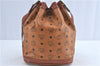 Authentic MCM Visetos Leather Vintage Shoulder Cross Body Bag Brown J0243