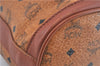 Authentic MCM Visetos Leather Vintage Shoulder Cross Body Bag Brown J0243