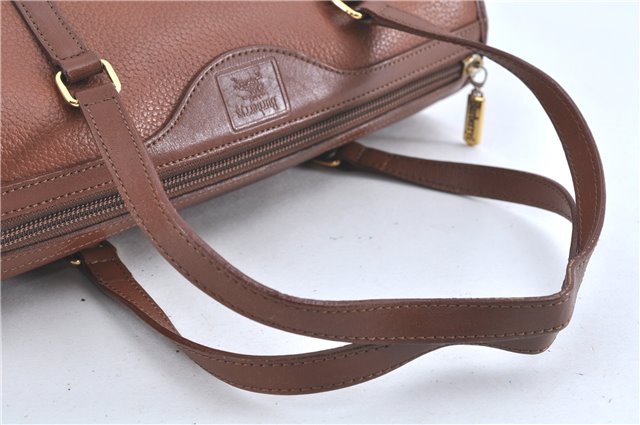 Authentic Burberrys Vintage Leather Shoulder Boston Bag Brown J0294