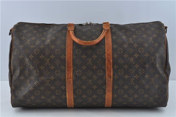 Auth Louis Vuitton Monogram Keepall Bandouliere 60 Boston Bag M41412 LV J0302