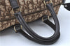 Authentic Christian Dior Trotter Hand Boston Bag Canvas Leather Brown J0303