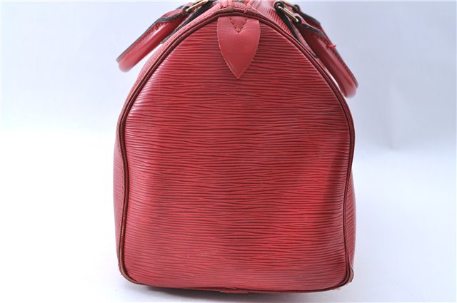 Authentic Louis Vuitton Epi Speedy 30 Hand Bag Red M43007 LV J0316