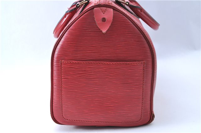 Authentic Louis Vuitton Epi Speedy 30 Hand Bag Red M43007 LV J0316