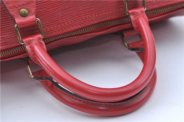 Authentic Louis Vuitton Epi Speedy 30 Hand Bag Red M43007 LV J0316