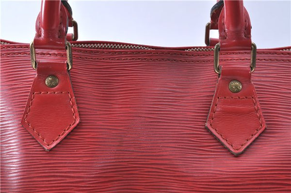 Authentic Louis Vuitton Epi Speedy 30 Hand Bag Red M43007 LV J0316