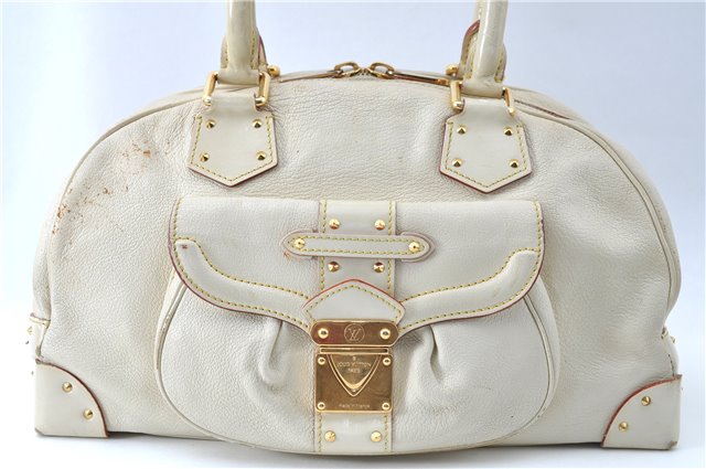 Authentic Louis Vuitton Suhali Superbe Hand Boston Bag White M91891 LV J0319