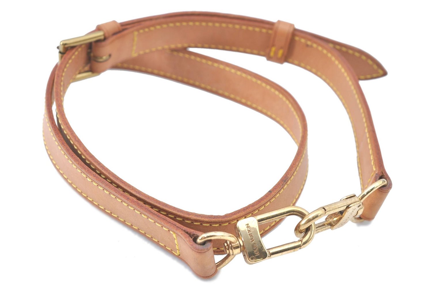 Authentic Louis Vuitton Leather Shoulder Strap Beige 33.3-40