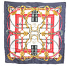 Authentic HERMES Carre 90 Scarf "Crano Manege" Silk Black J0333