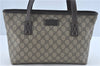 Authentic GUCCI Shoulder Tote Bag GG PVC Leather 211138 Brown J0343