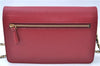 Authentic FENDI Chain Shoulder Cross Body Bag Purse Leather Red J0348