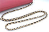 Authentic FENDI Chain Shoulder Cross Body Bag Purse Leather Red J0348