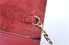 Authentic FENDI Chain Shoulder Cross Body Bag Purse Leather Red J0348