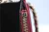 Authentic FENDI Chain Shoulder Cross Body Bag Purse Leather Red J0348