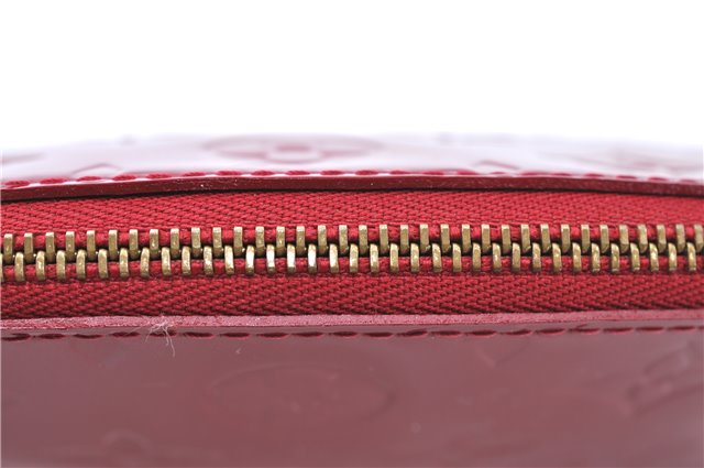 Authentic Louis Vuitton Vernis Pochette Cosmetic Pouch Red M91496 LV J0352