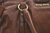 Authentic MIU MIU Ribbon Motif Leather Hand Bag Brown  J0355