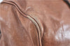 Authentic MIU MIU Ribbon Motif Leather Hand Bag Brown  J0355