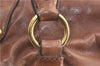 Authentic MIU MIU Ribbon Motif Leather Hand Bag Brown  J0355