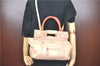 Authentic Chloe 3Way Shoulder Hand Tote Bag Leather Pink Beige J0361