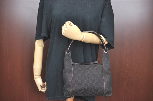 Authentic GUCCI Shoulder Hand Bag Purse GG Canvas Leather 101333 Brown J0369