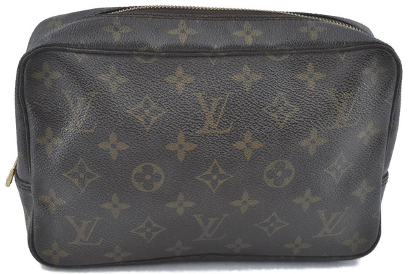Auth Louis Vuitton Monogram Trousse Toilette 23 Clutch Hand Bag M47524 LV J0370
